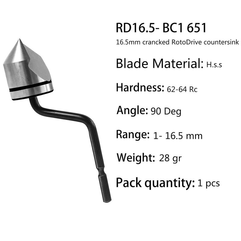 Askwhy BC1651 Countersink Blade – Chamfer Deburring Tool for Wood, Plastic, Aluminum, Copper, and Steel (0.65" Diameter) - Image 3